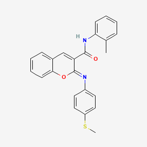 (2Z)-N-(2-methylphenyl)-2-{[4-(methylsulfanyl)phenyl]imino}-2H-chromene-3-carboxamide