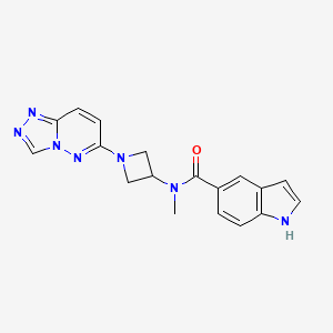 molecular formula C18H17N7O B2650466 N-(1-([1,2,4]三唑并[4,3-b]哒嗪-6-基)氮杂环丁烷-3-基)-N-甲基-1H-吲哚-5-甲酰胺 CAS No. 2309348-36-3
