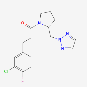 3-(3-chloro-4-fluorophenyl)-1-{2-[(2H-1,2,3-triazol-2-yl)methyl]pyrrolidin-1-yl}propan-1-one