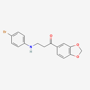 molecular formula C16H14BrNO3 B2650473 1-(1,3-Benzodioxol-5-yl)-3-(4-bromoanilino)-1-propanone CAS No. 720667-79-8