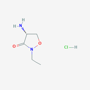 molecular formula C5H11ClN2O2 B2650476 (R)-4-氨基-2-乙基异噁唑烷-3-酮盐酸盐 CAS No. 1415242-47-5