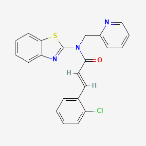 molecular formula C22H16ClN3OS B2650477 (E)-N-(benzo[d]thiazol-2-yl)-3-(2-chlorophenyl)-N-(pyridin-2-ylmethyl)acrylamide CAS No. 898453-82-2