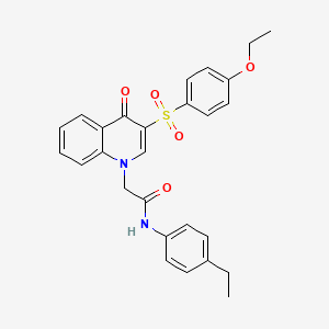 molecular formula C27H26N2O5S B2650478 2-(3-((4-ethoxyphenyl)sulfonyl)-4-oxoquinolin-1(4H)-yl)-N-(4-ethylphenyl)acetamide CAS No. 895646-04-5