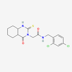 molecular formula C17H13Cl2N3O2S B2650479 N-[(2,4-dichlorophenyl)methyl]-2-(4-oxo-2-sulfanylidene-1,2,3,4-tetrahydroquinazolin-3-yl)acetamide CAS No. 2319922-84-2