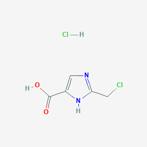 molecular formula C5H6Cl2N2O2 B2650529 2-(Chloromethyl)-1H-imidazole-4-carboxylic acid hydrochloride CAS No. 2173999-55-6