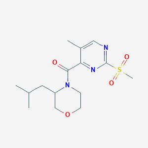 molecular formula C15H23N3O4S B2650531 (5-Methyl-2-methylsulfonylpyrimidin-4-yl)-[3-(2-methylpropyl)morpholin-4-yl]methanone CAS No. 2249036-19-7
