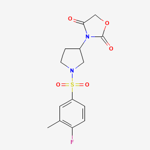 3-(1-((4-Fluoro-3-methylphenyl)sulfonyl)pyrrolidin-3-yl)oxazolidine-2,4-dione
