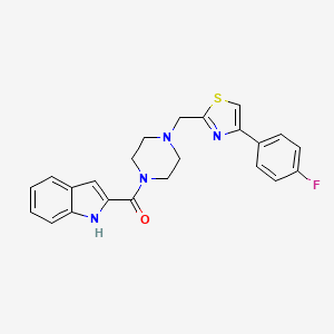 molecular formula C23H21FN4OS B2650543 (4-((4-(4-fluorophenyl)thiazol-2-yl)methyl)piperazin-1-yl)(1H-indol-2-yl)methanone CAS No. 1207021-11-1