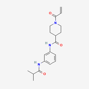 N-[3-(2-Methylpropanoylamino)phenyl]-1-prop-2-enoylpiperidine-4-carboxamide