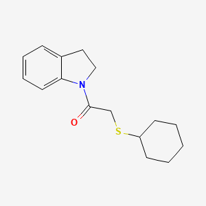molecular formula C16H21NOS B2650559 2-(Cyclohexylthio)-1-(indolin-1-yl)ethanone CAS No. 403833-96-5
