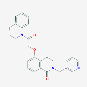molecular formula C26H25N3O3 B2650569 5-(2-(3,4-dihydroquinolin-1(2H)-yl)-2-oxoethoxy)-2-(pyridin-3-ylmethyl)-3,4-dihydroisoquinolin-1(2H)-one CAS No. 850908-80-4