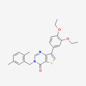 molecular formula C25H26N2O3S B2650571 7-(3,4-diethoxyphenyl)-3-(2,5-dimethylbenzyl)thieno[3,2-d]pyrimidin-4(3H)-one CAS No. 1207048-30-3