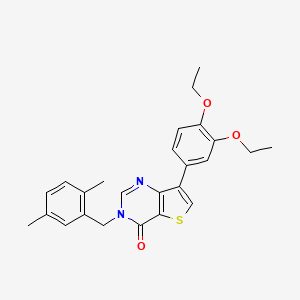 molecular formula C25H26N2O3S B2650571 7-(3,4-二乙氧苯基)-3-(2,5-二甲基苄基)噻吩并[3,2-d]嘧啶-4(3H)-酮 CAS No. 1207048-30-3