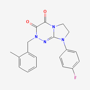 molecular formula C19H17FN4O2 B2650594 8-(4-fluorophenyl)-2-(2-methylbenzyl)-7,8-dihydroimidazo[2,1-c][1,2,4]triazine-3,4(2H,6H)-dione CAS No. 941976-55-2