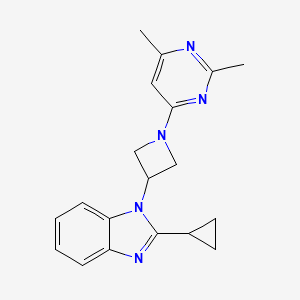 molecular formula C19H21N5 B2650607 2-Cyclopropyl-1-[1-(2,6-dimethylpyrimidin-4-yl)azetidin-3-yl]benzimidazole CAS No. 2380071-37-2