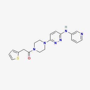 molecular formula C19H20N6OS B2650611 1-(4-(6-(Pyridin-3-ylamino)pyridazin-3-yl)piperazin-1-yl)-2-(thiophen-2-yl)ethanone CAS No. 1251624-49-3