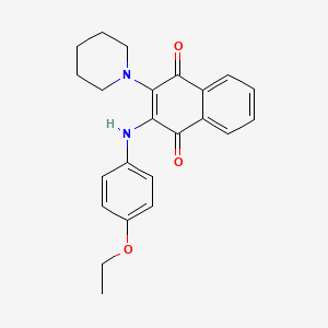 molecular formula C23H24N2O3 B2650614 2-((4-乙氧苯基)氨基)-3-(哌啶-1-基)萘-1,4-二酮 CAS No. 307542-06-9