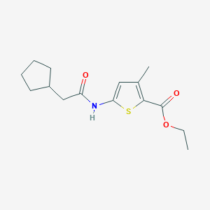 molecular formula C15H21NO3S B2650615 Ethyl 5-(2-cyclopentylacetamido)-3-methylthiophene-2-carboxylate CAS No. 1184168-86-2