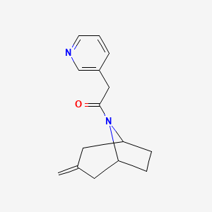 molecular formula C15H18N2O B2650619 1-((1R,5S)-3-methylene-8-azabicyclo[3.2.1]octan-8-yl)-2-(pyridin-3-yl)ethan-1-one CAS No. 2320860-31-7
