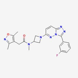 molecular formula C22H22FN7O2 B2650624 2-(3,5-Dimethyl-1,2-oxazol-4-yl)-N-[1-[3-(3-fluorophenyl)-[1,2,4]triazolo[4,3-b]pyridazin-6-yl]azetidin-3-yl]-N-methylacetamide CAS No. 2379978-03-5
