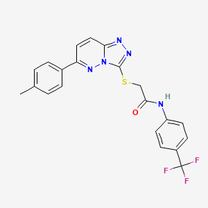 molecular formula C21H16F3N5OS B2650629 2-((6-(p-tolyl)-[1,2,4]triazolo[4,3-b]pyridazin-3-yl)thio)-N-(4-(trifluoromethyl)phenyl)acetamide CAS No. 894063-74-2