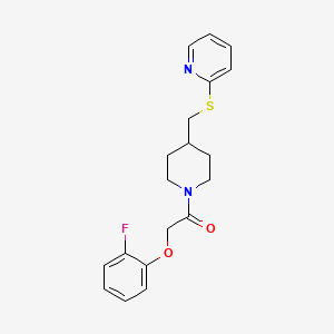molecular formula C19H21FN2O2S B2650630 2-(2-氟苯氧基)-1-(4-((吡啶-2-基硫代)甲基)哌啶-1-基)乙酮 CAS No. 1421498-93-2