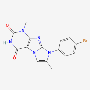 8-(4-Bromophenyl)-1,7-dimethyl-1,3,5-trihydro-4-imidazolino[1,2-h]purine-2,4-d ione