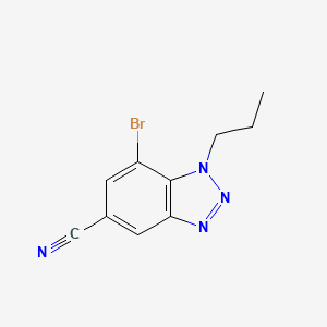 molecular formula C10H9BrN4 B2650670 7-溴-1-丙基-1,2,3-苯并三唑-5-腈 CAS No. 1820704-74-2
