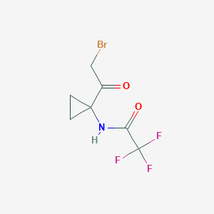 molecular formula C7H7BrF3NO2 B2650678 N-[1-(2-bromoacetyl)cyclopropyl]-2,2,2-trifluoroacetamide CAS No. 1564662-01-6