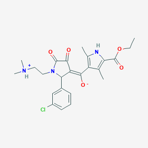 molecular formula C24H28ClN3O5 B265069 (E)-{2-(3-chlorophenyl)-1-[2-(dimethylammonio)ethyl]-4,5-dioxopyrrolidin-3-ylidene}[5-(ethoxycarbonyl)-2,4-dimethyl-1H-pyrrol-3-yl]methanolate 