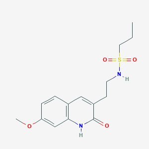 molecular formula C15H20N2O4S B2650690 N-[2-(7-甲氧基-2-氧代-1H-喹啉-3-基)乙基]丙烷-1-磺酰胺 CAS No. 851408-79-2