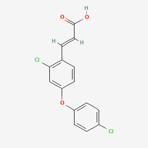 molecular formula C15H10Cl2O3 B2650694 (2E)-3-[2-Chloro-4-(4-chlorophenoxy)phenyl]prop-2-enoic acid CAS No. 1966367-18-9