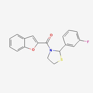 Benzofuran-2-yl(2-(3-fluorophenyl)thiazolidin-3-yl)methanone