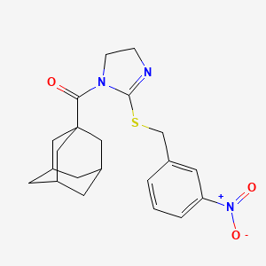 1-Adamantyl-[2-[(3-nitrophenyl)methylsulfanyl]-4,5-dihydroimidazol-1-yl]methanone