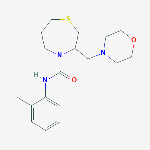 molecular formula C18H27N3O2S B2650705 3-(morpholinomethyl)-N-(o-tolyl)-1,4-thiazepane-4-carboxamide CAS No. 1421492-06-9