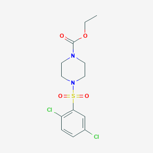 molecular formula C13H16Cl2N2O4S B2650708 Ethyl 4-((2,5-dichlorophenyl)sulfonyl)piperazinecarboxylate CAS No. 349403-05-0