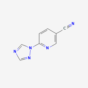 molecular formula C8H5N5 B2650710 6-(1H-1,2,4-triazol-1-yl)pyridine-3-carbonitrile CAS No. 400075-27-6