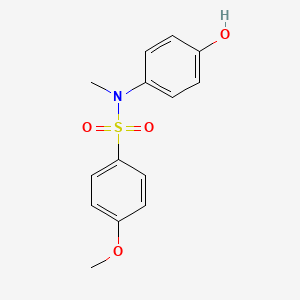 molecular formula C14H15NO4S B2650722 N-(4-羟基苯基)-4-甲氧基-N-甲基苯-1-磺酰胺 CAS No. 124772-07-2