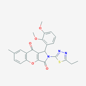 molecular formula C24H21N3O5S B265073 1-(2,3-Dimethoxyphenyl)-2-(5-ethyl-1,3,4-thiadiazol-2-yl)-7-methyl-1,2-dihydrochromeno[2,3-c]pyrrole-3,9-dione 
