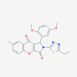 molecular formula C24H21N3O5S B265074 1-(2,5-Dimethoxyphenyl)-2-(5-ethyl-1,3,4-thiadiazol-2-yl)-7-methyl-1,2-dihydrochromeno[2,3-c]pyrrole-3,9-dione 