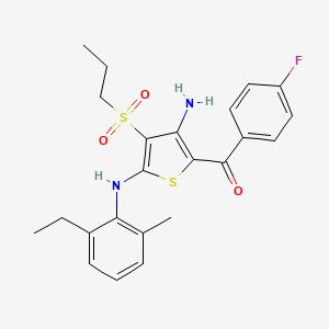 (3-Amino-5-((2-ethyl-6-methylphenyl)amino)-4-(propylsulfonyl)thiophen-2-yl)(4-fluorophenyl)methanone