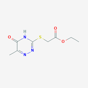 molecular formula C8H11N3O3S B2650745 Ethyl [(5-hydroxy-6-methyl-1,2,4-triazin-3-yl)sulfanyl]acetate CAS No. 20029-16-7