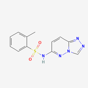 molecular formula C12H11N5O2S B2650747 N-([1,2,4]triazolo[4,3-b]pyridazin-6-yl)-2-methylbenzenesulfonamide CAS No. 1111998-74-3