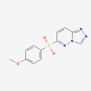 molecular formula C12H10N4O3S B2650748 6-(4-Methoxyphenyl)sulfonyl-[1,2,4]triazolo[4,3-b]pyridazine CAS No. 2415517-52-9