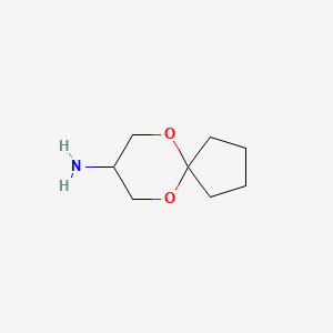 molecular formula C8H15NO2 B2650749 6,10-Dioxaspiro[4.5]decan-8-amine CAS No. 1519815-95-2