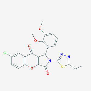 molecular formula C23H18ClN3O5S B265076 7-Chloro-1-(2,3-dimethoxyphenyl)-2-(5-ethyl-1,3,4-thiadiazol-2-yl)-1,2-dihydrochromeno[2,3-c]pyrrole-3,9-dione 