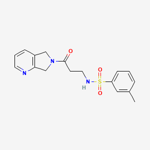 molecular formula C17H19N3O3S B2650764 3-methyl-N-(3-oxo-3-(5H-pyrrolo[3,4-b]pyridin-6(7H)-yl)propyl)benzenesulfonamide CAS No. 2178771-92-9