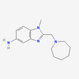 molecular formula C15H22N4 B2650769 2-(azepan-1-ylmethyl)-1-methyl-1H-benzo[d]imidazol-5-amine CAS No. 1322604-85-2