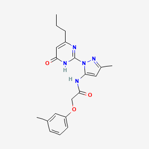 molecular formula C20H23N5O3 B2650773 N-(3-methyl-1-(6-oxo-4-propyl-1,6-dihydropyrimidin-2-yl)-1H-pyrazol-5-yl)-2-(m-tolyloxy)acetamide CAS No. 1002932-62-8