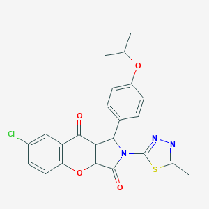 molecular formula C23H18ClN3O4S B265078 7-Chloro-1-(4-isopropoxyphenyl)-2-(5-methyl-1,3,4-thiadiazol-2-yl)-1,2-dihydrochromeno[2,3-c]pyrrole-3,9-dione 